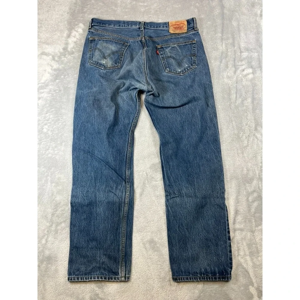 Levi's 501 XX Jeans Mens 38x33 Straight Shrink to Fit Button Fly Y2K Whiskers - Picture 9 of 13